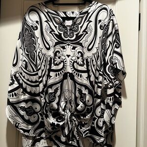 Chico's Black and White Paisley Blouse, Chico’s size 2